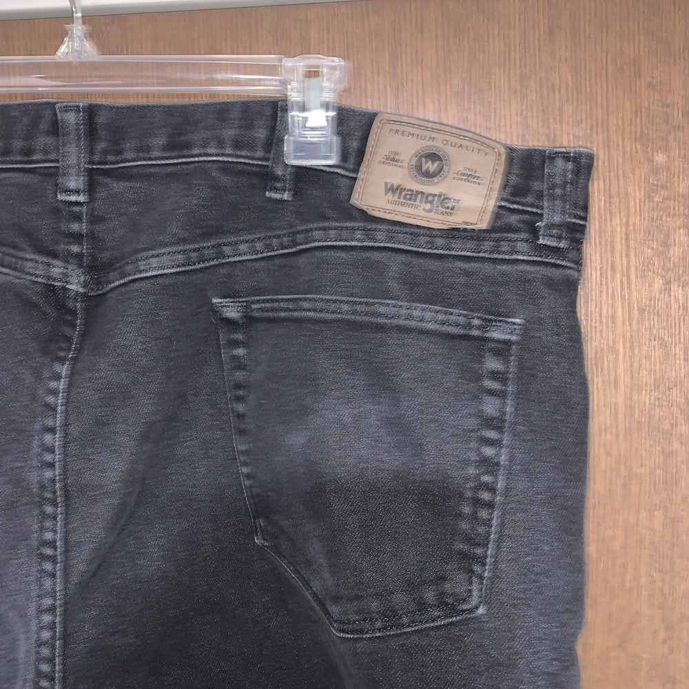 Big And Tall Men's 44x30 Charcoal Wrangler Denim Dark Wash Jeans - Picture 7 of 9